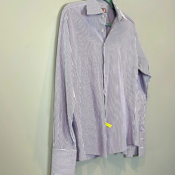 Thomas Pink Men Slim Fit 100% Cotton Dress Button Down French Cuff Shirt 15.5 - Picture 8 of 11